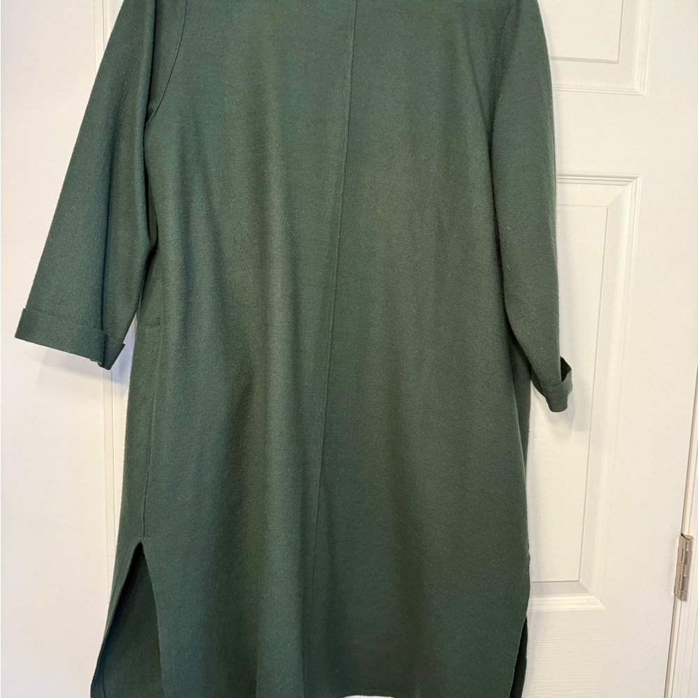 Eileen Fisher Emerald Green Open Front Cardigan - Picture 5 of 7